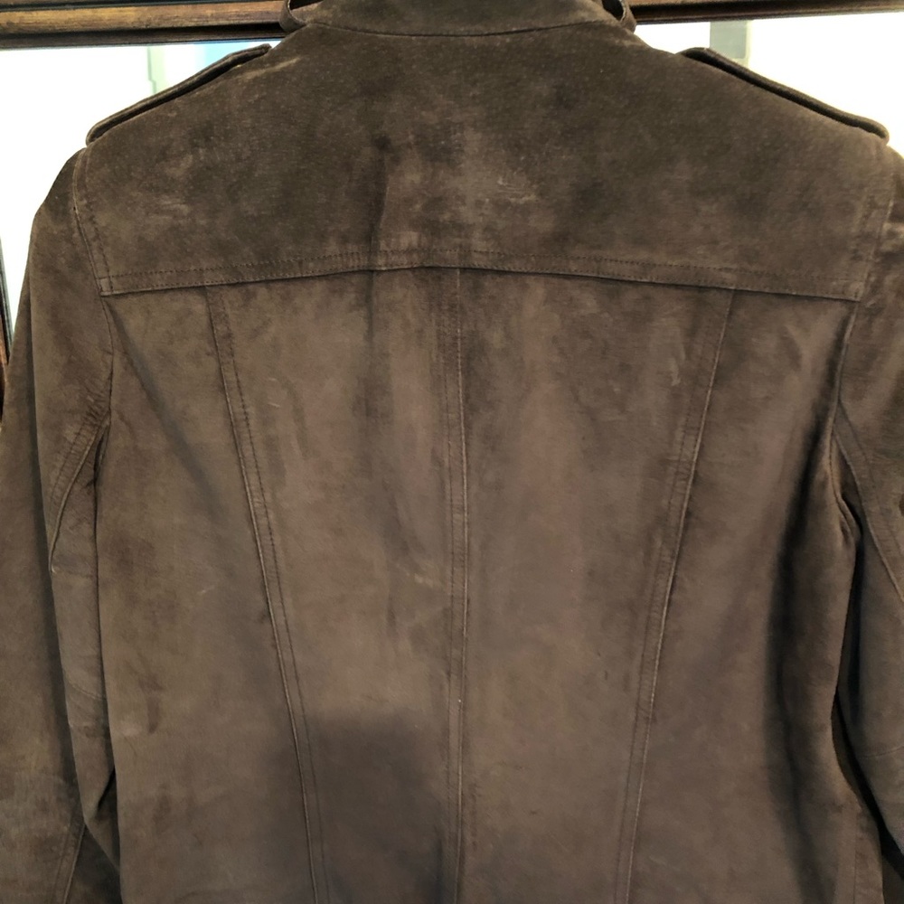 Anne Klein Suede Leather Moto Jacket - Picture 4 of 5